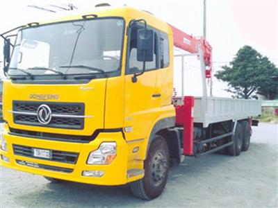 Xe tải Dongfeng 3 chân gắn cẩu ATOM 7 tấn