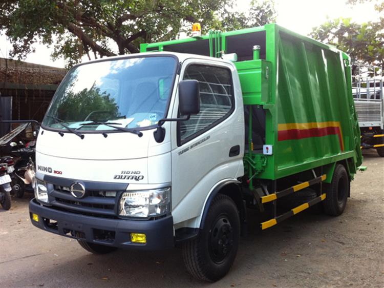 Xe ép rác Hino 6 khối thùng gân 1